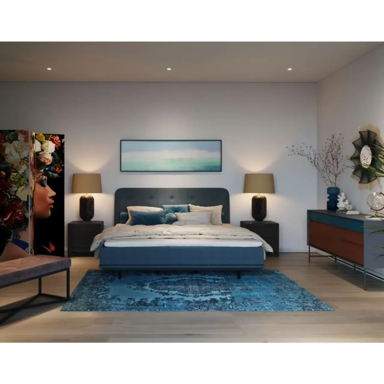 KARE Design Paravents-Paravent Flowery Shoulder Vs Bunch Flowers 120X180