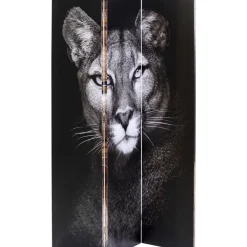 KARE Design Paravents-Paravent King Lion Vs Cat Girl 120X180Cm