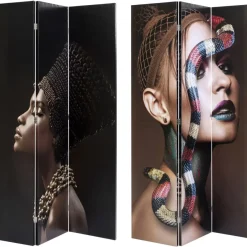KARE Design Paravents-Paravent Royal Headdress Vs Snake Girl 120X180Cm