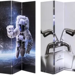 KARE Design Paravents-Paravent Triptychon Man Vs Oldtimer 120X180Cm