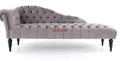 KARE Design Sofas & Couches-Recamiere Desire Velvet Silbergrau