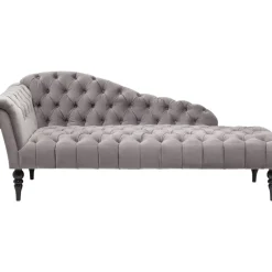KARE Design Sofas & Couches-Recamiere Desire Velvet Silbergrau