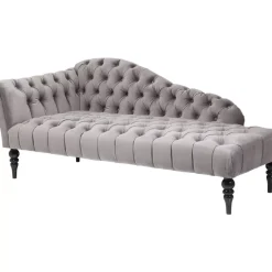 KARE Design Sofas & Couches-Recamiere Desire Velvet Silbergrau