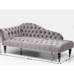 KARE Design Sofas & Couches-Recamiere Desire Velvet Silbergrau