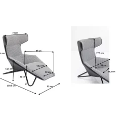 KARE Design Sessel-Relaxsessel Granada Schwarz Weiss