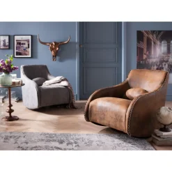 KARE Design Sessel-Schaukelsessel Swing Ritmo Vintage Grey