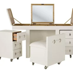 KARE Design Tische-Schminkkombination Diva Croco White