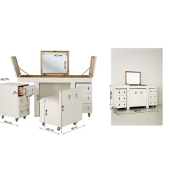 KARE Design Tische-Schminkkombination Diva Croco White