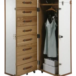 KARE Design Regale-Schrankkoffer Croco White Cosmopolitan