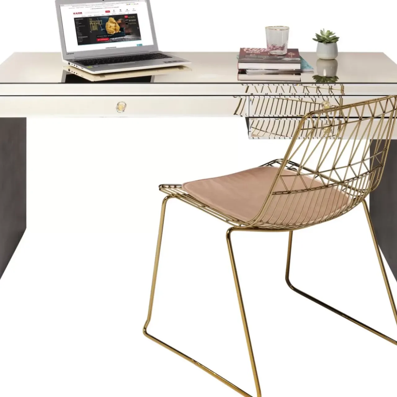 KARE Design Tische-Schreibtisch Luxury Champagne 140X60Cm