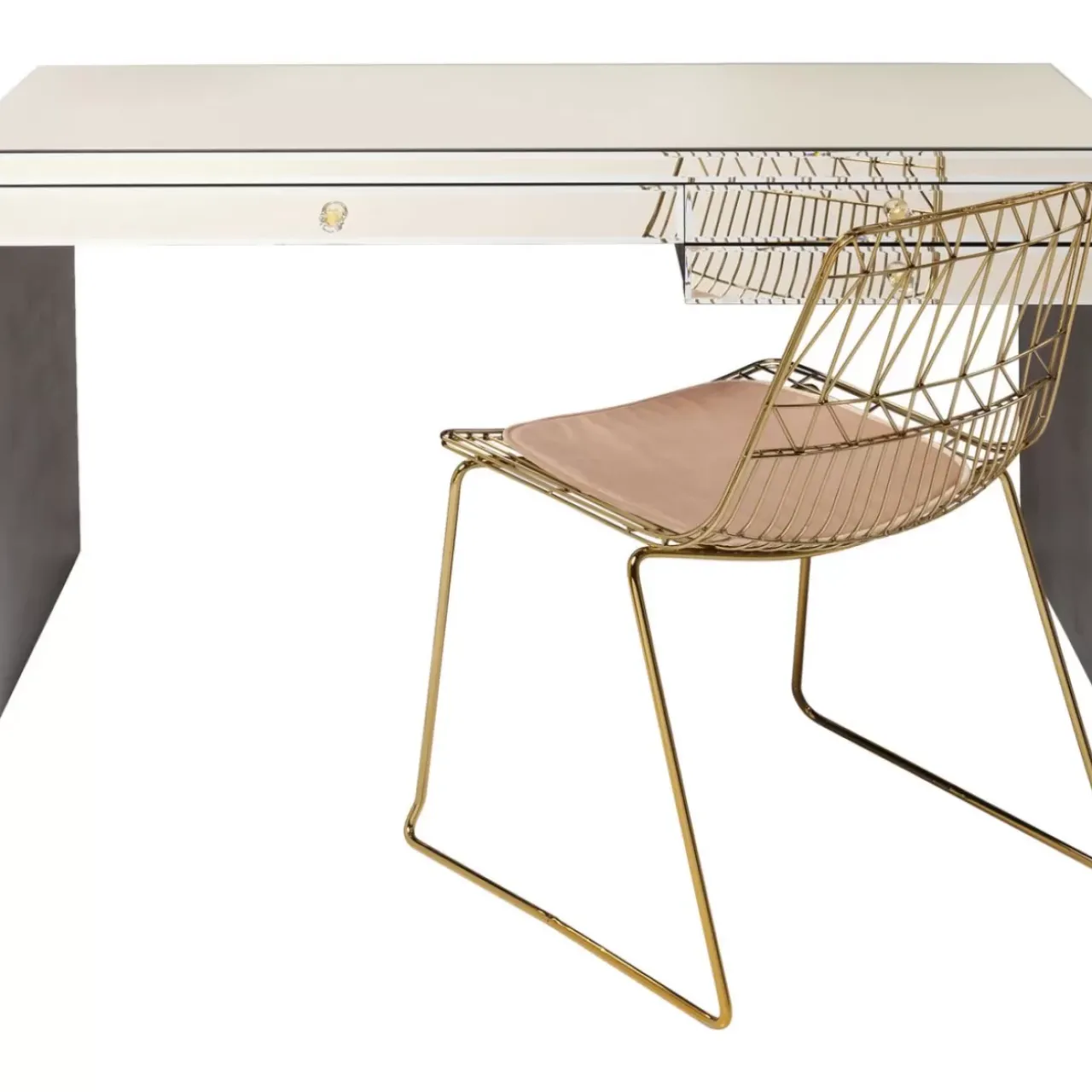 KARE Design Tische-Schreibtisch Luxury Champagne 140X60Cm