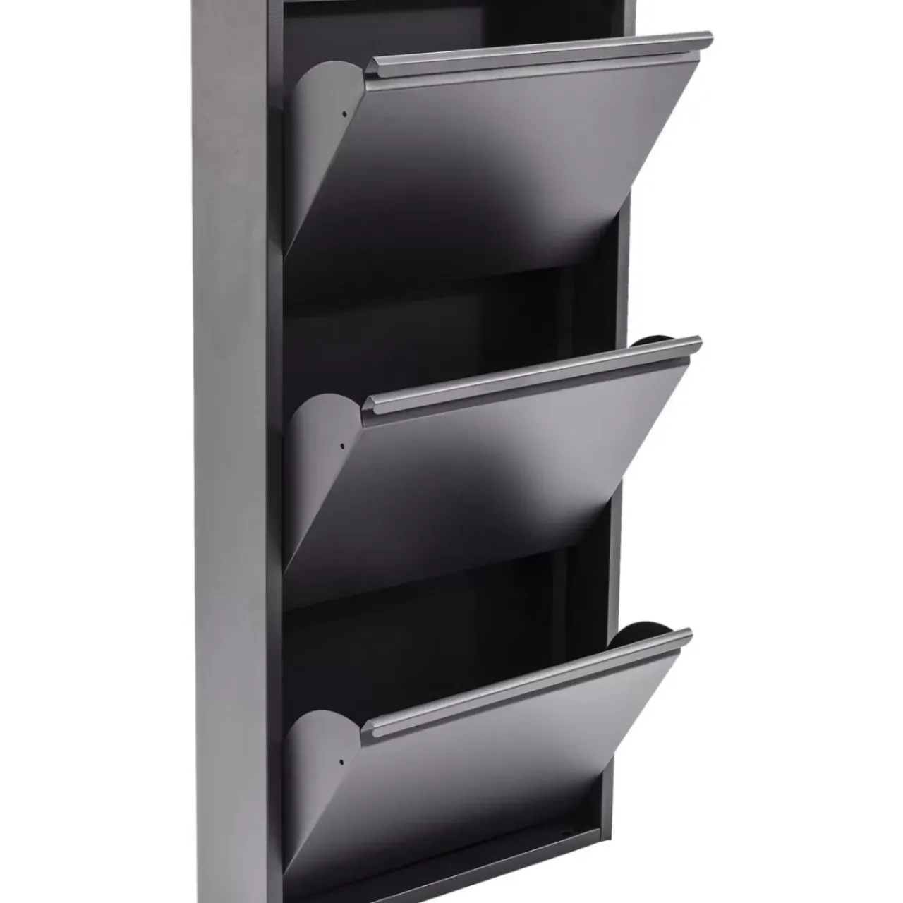 KARE Design Kleinmöbel & Sonstiges-Schuhkipper Caruso 3-Er Anthrazit (Mo)