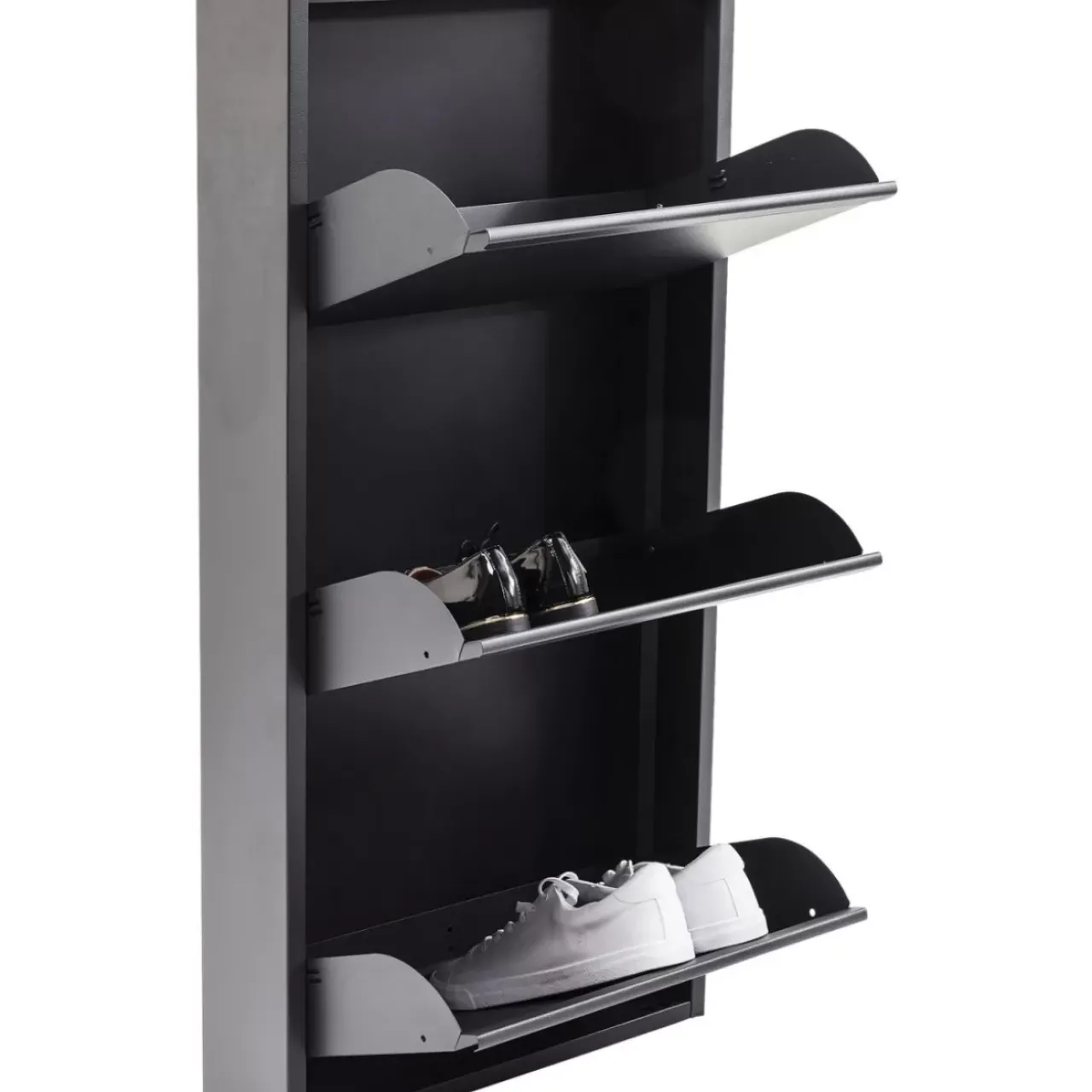 KARE Design Kleinmöbel & Sonstiges-Schuhkipper Caruso 3-Er Anthrazit (Mo)