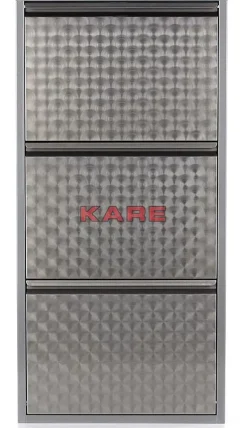 KARE Design Kleinmöbel & Sonstiges-Schuhkipper Caruso 3-Er Silber/Geflext