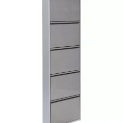 KARE Design Kleinmöbel & Sonstiges-Schuhkipper Caruso 5-Er Silber/Geflext