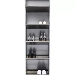 KARE Design Kleinmöbel & Sonstiges-Schuhkipper Caruso 5-Er Silber/Geflext