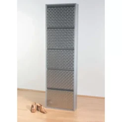 KARE Design Kleinmöbel & Sonstiges-Schuhkipper Caruso 5-Er Silber/Geflext (Mo)