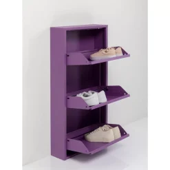 KARE Design Kleinmöbel & Sonstiges-Schuhkipper Caruso 3-Er Violet