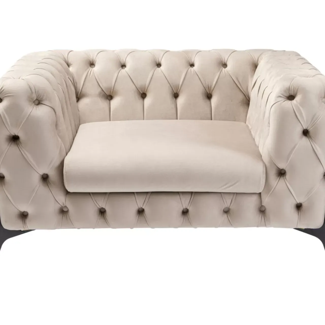 KARE Design Sessel-Sessel Bellissima Velvet Beige 120Cm