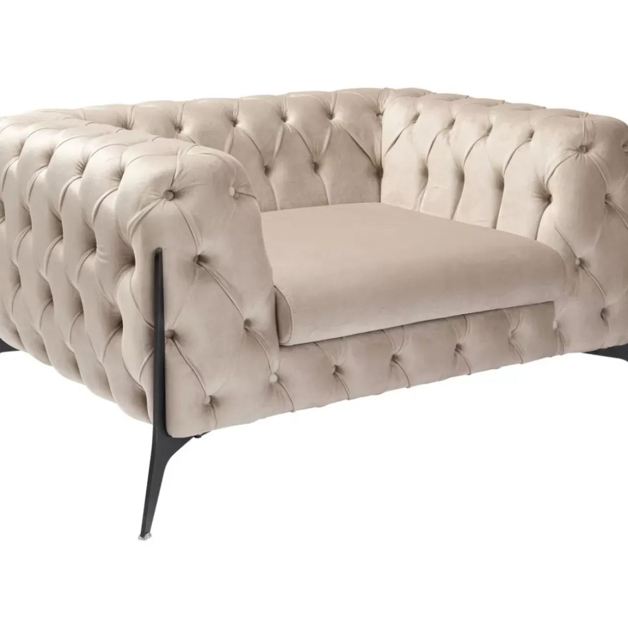 KARE Design Sessel-Sessel Bellissima Velvet Beige 120Cm