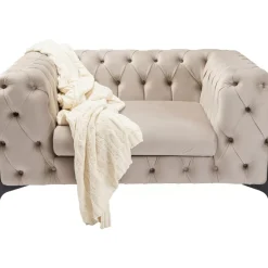 KARE Design Sessel-Sessel Bellissima Velvet Beige 120Cm