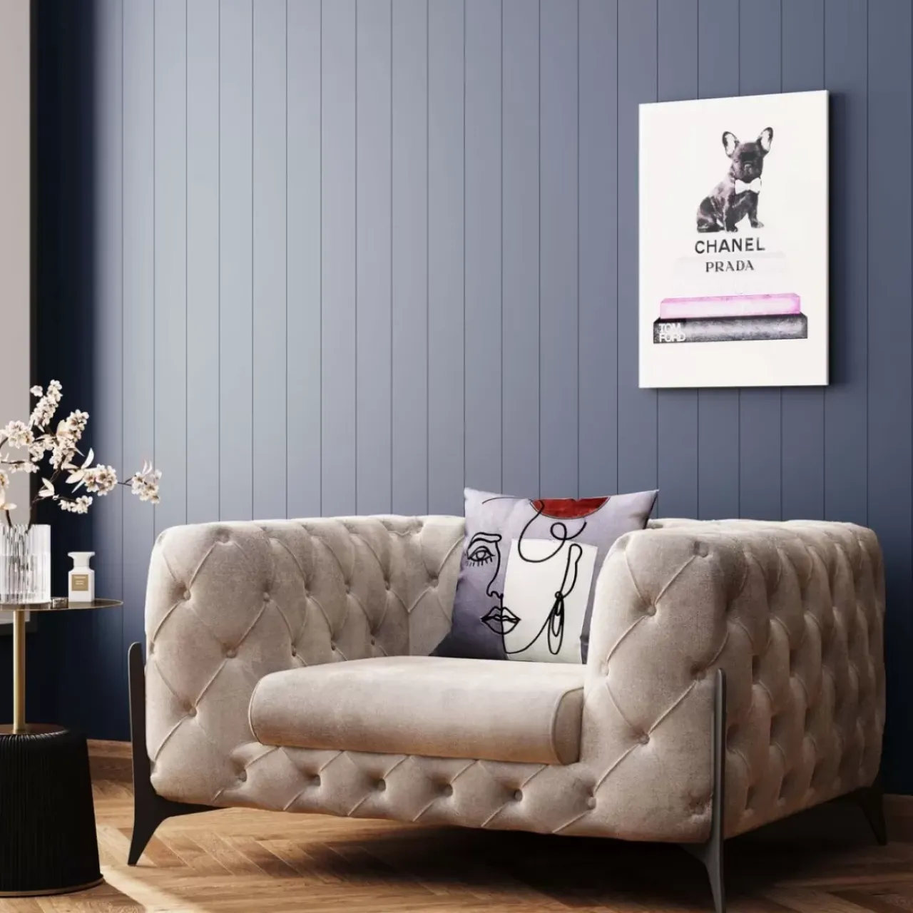 KARE Design Sessel-Sessel Bellissima Velvet Beige 120Cm