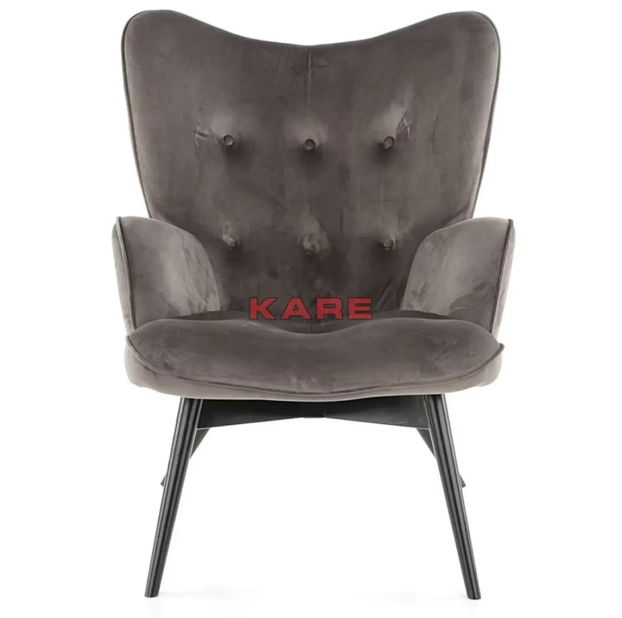 KARE Design Sessel-Sessel Black Vicky Velvet Grau