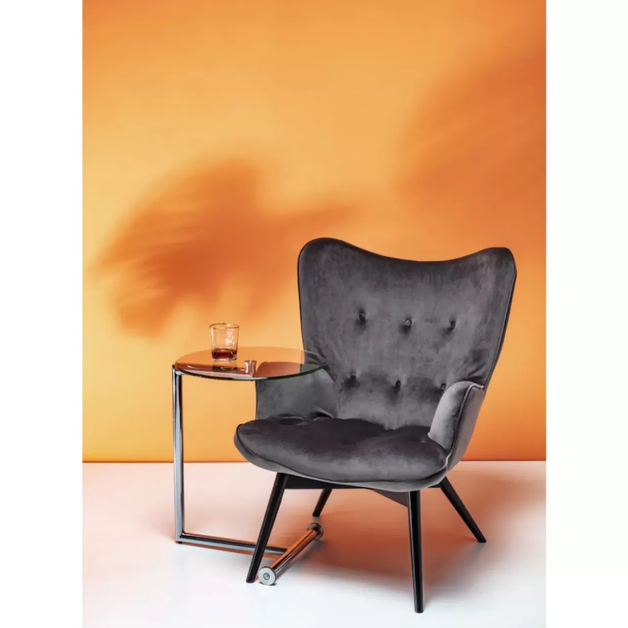 KARE Design Sessel-Sessel Black Vicky Velvet Grau