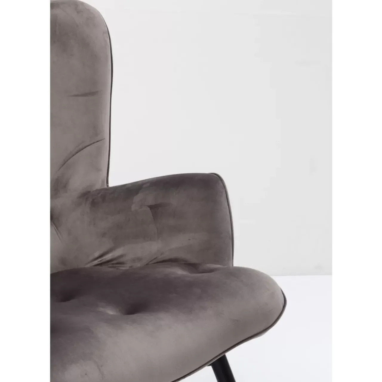 KARE Design Sessel-Sessel Black Vicky Velvet Grau
