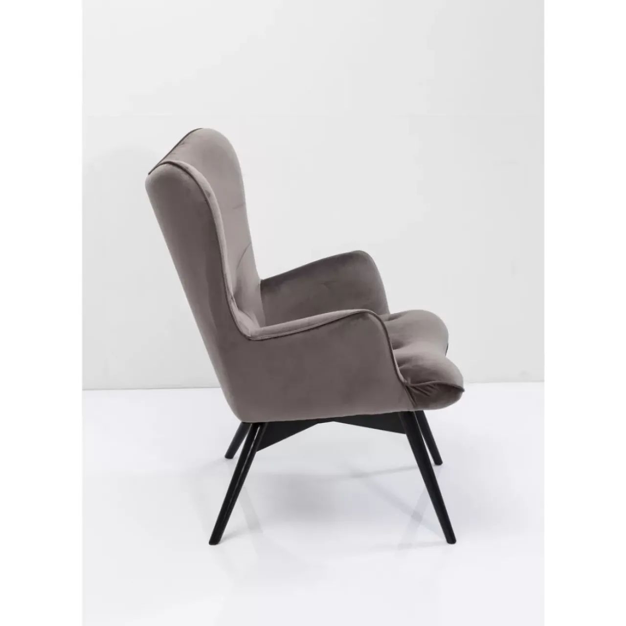 KARE Design Sessel-Sessel Black Vicky Velvet Grau