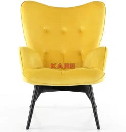 KARE Design Sessel-Sessel Black Vicky Velvet Yellow