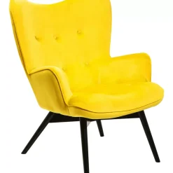 KARE Design Sessel-Sessel Black Vicky Velvet Yellow