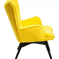 KARE Design Sessel-Sessel Black Vicky Velvet Yellow