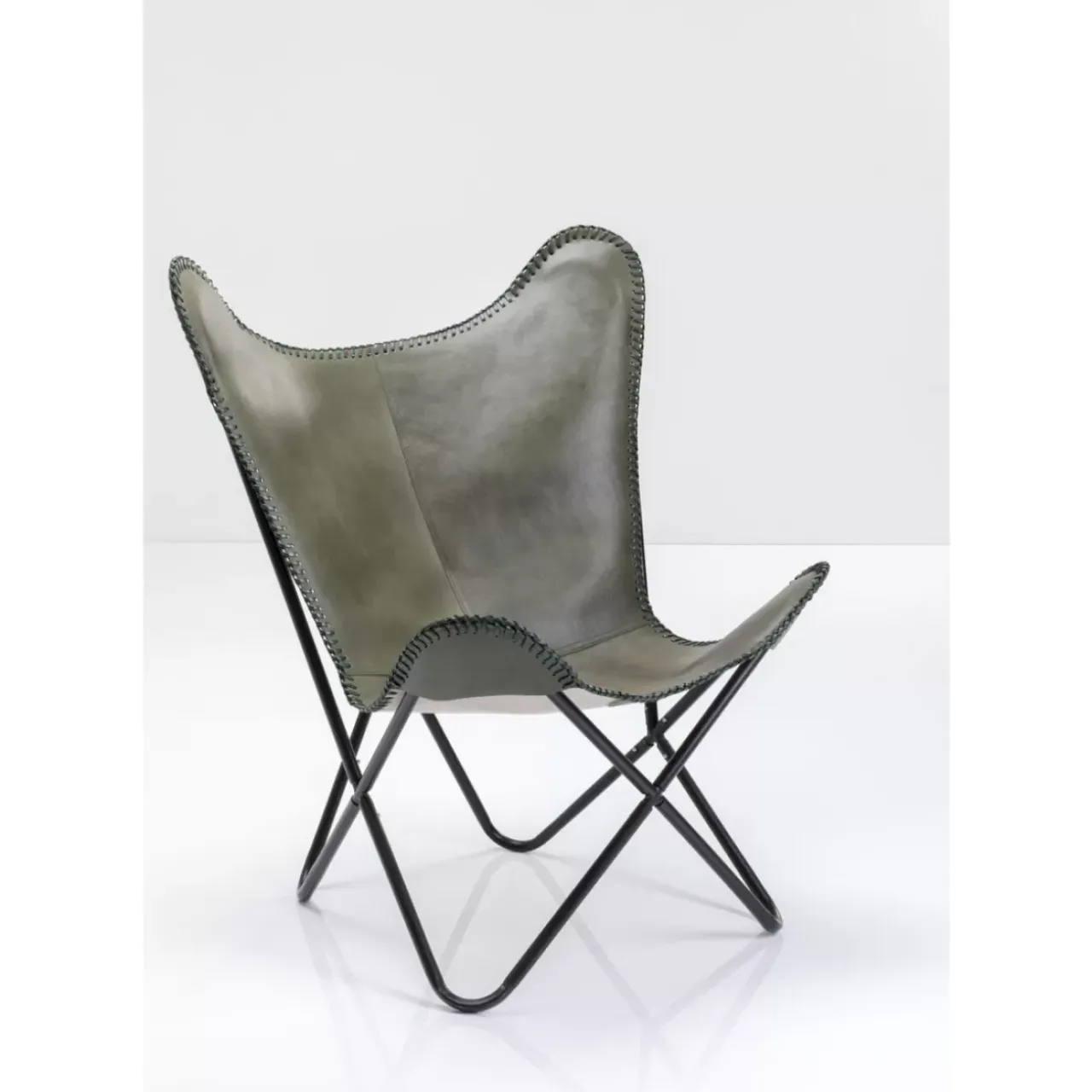 KARE Design Sessel-Sessel California Leder Khaki