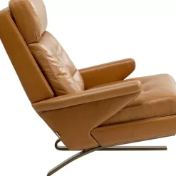 KARE Design Sessel-Sessel Mit Hocker Breno Braun