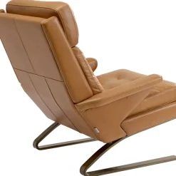 KARE Design Sessel-Sessel Mit Hocker Breno Braun