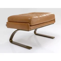 KARE Design Sessel-Sessel Mit Hocker Breno Braun