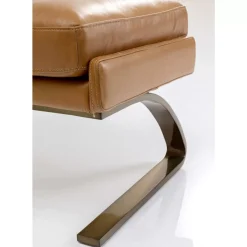 KARE Design Sessel-Sessel Mit Hocker Breno Braun