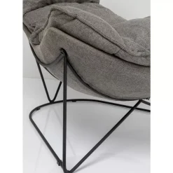 KARE Design Sessel-Sessel Mit Hocker Snuggle Grau (2/Tlg)