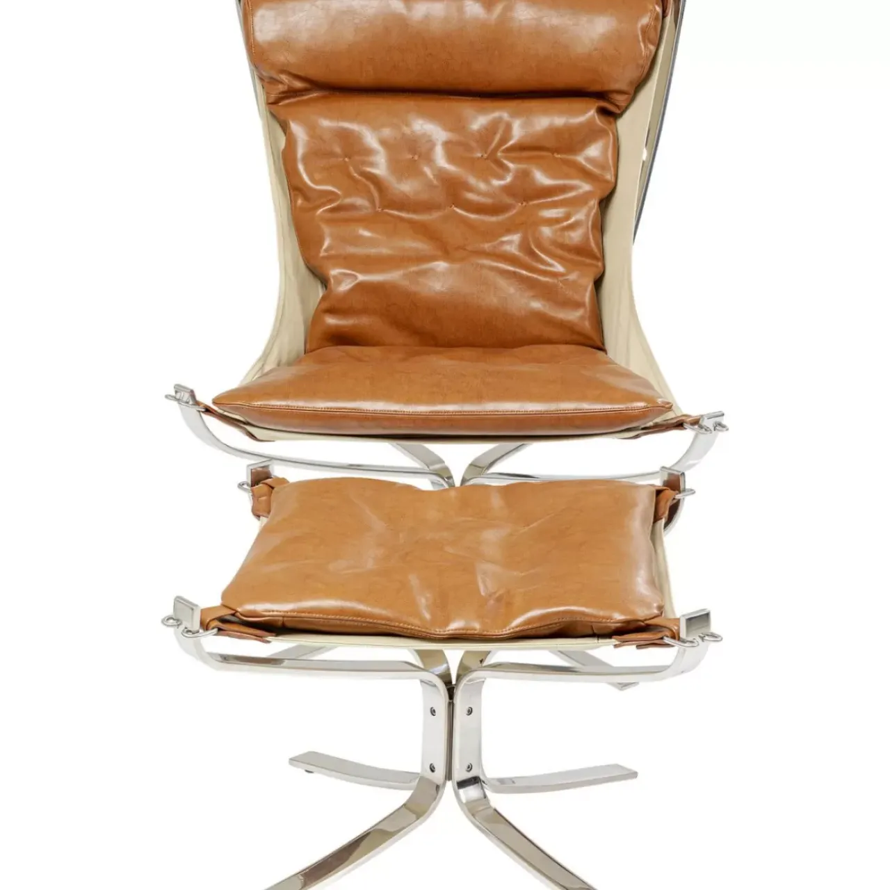 KARE Design Sessel-Sessel Mit Hocker Washington Braun