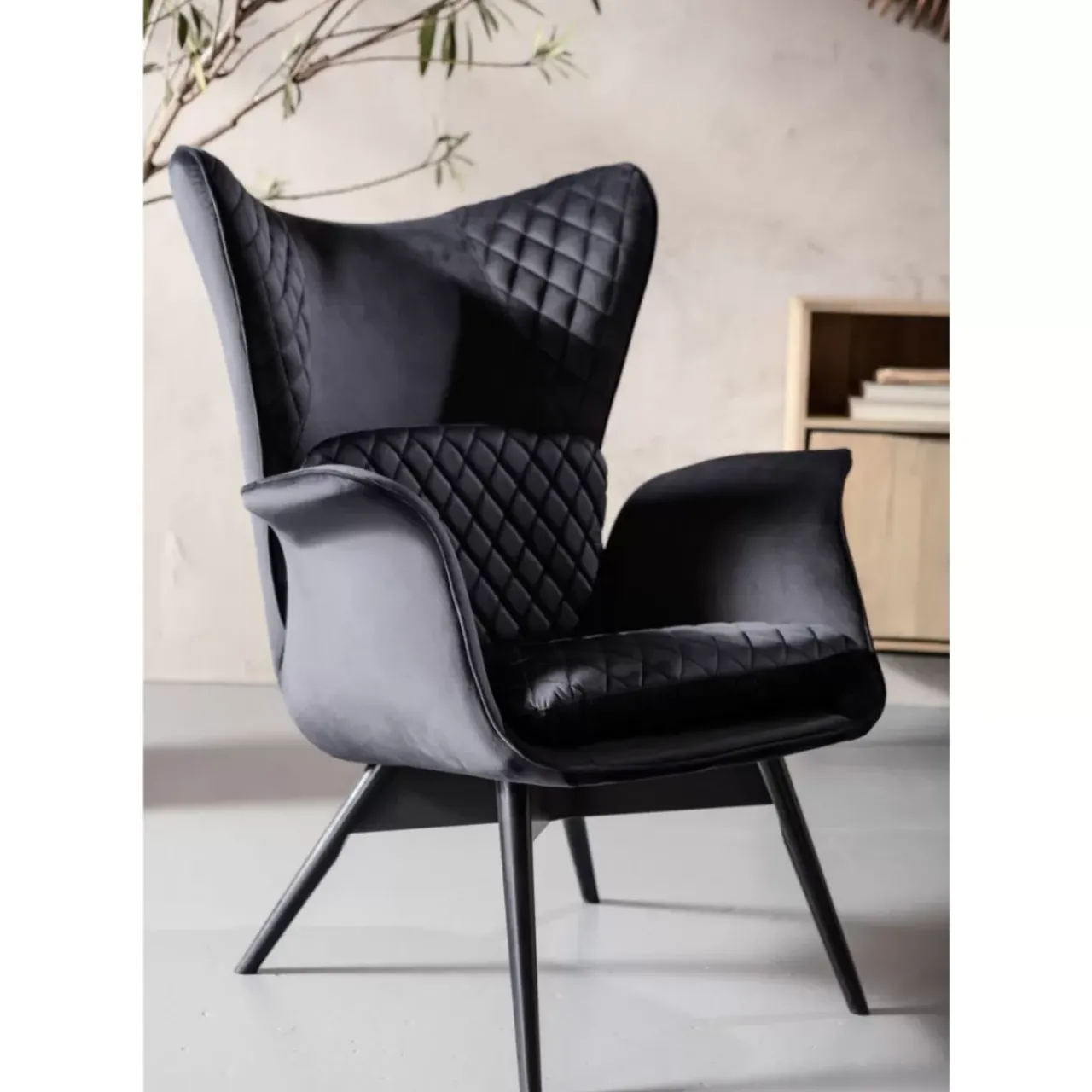 KARE Design Sessel-Sessel Tudor Velvet Schwarz