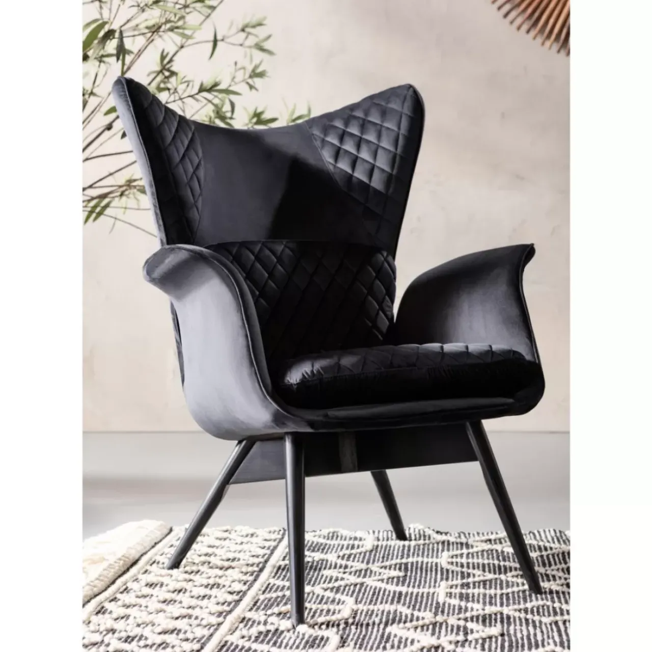 KARE Design Sessel-Sessel Tudor Velvet Schwarz