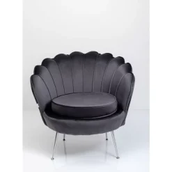 KARE Design Sessel-Sessel Water Lily Chrom Grau