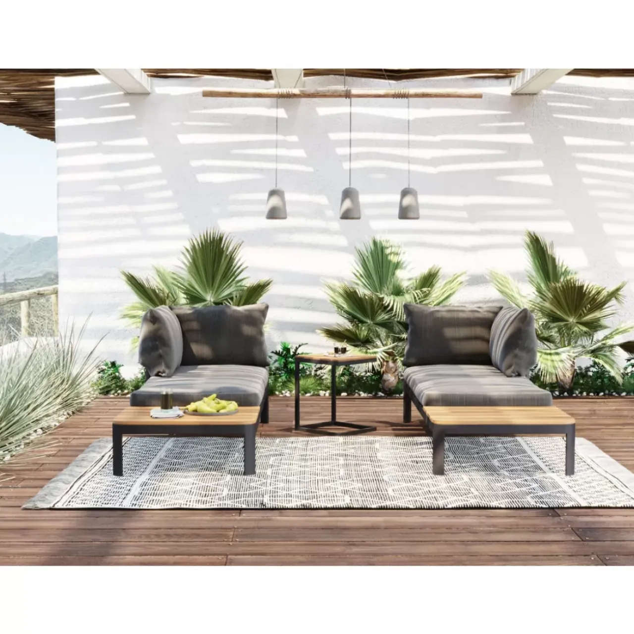 KARE Design Outdoormöbel-Set Happy Day Flexible (3-Tlg.)