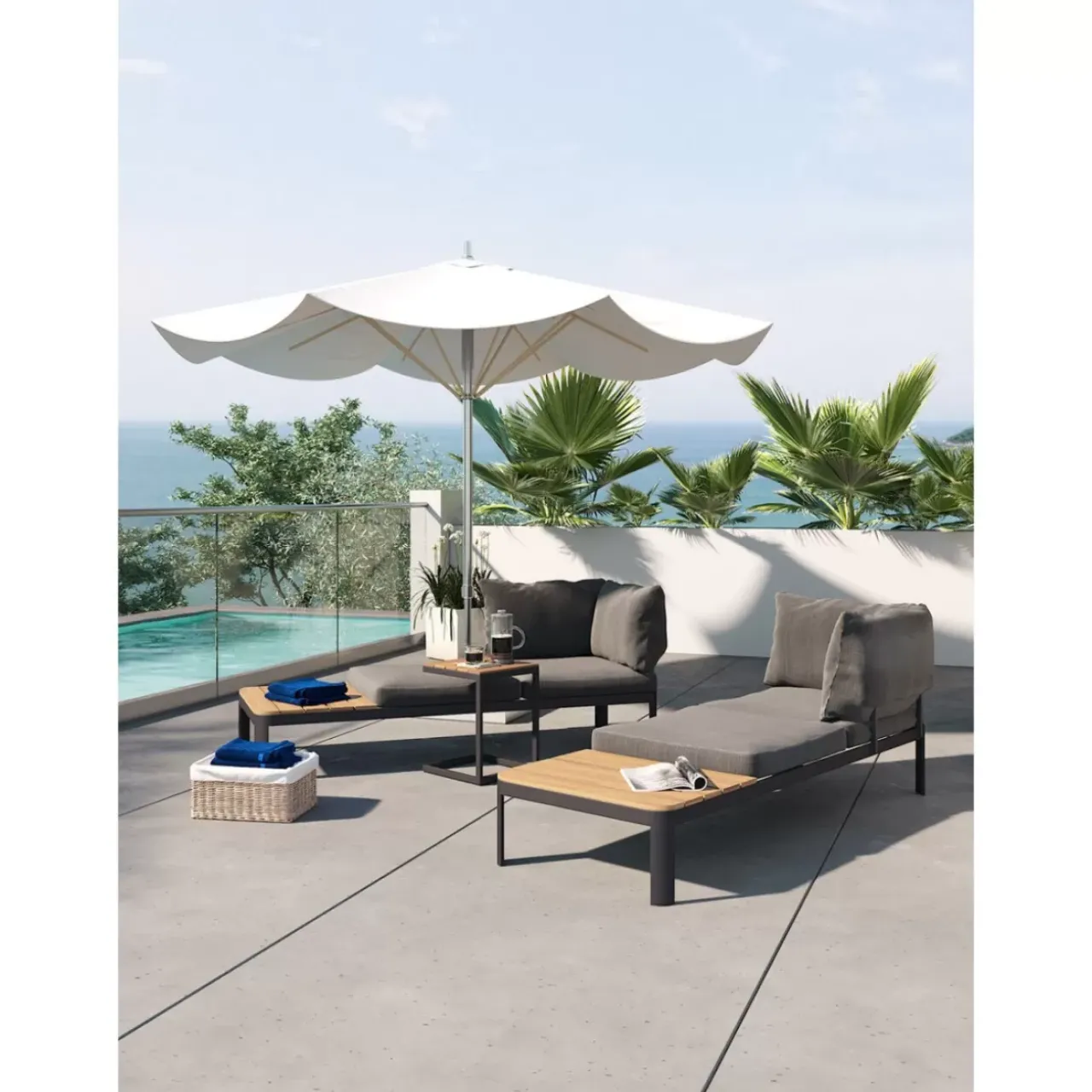 KARE Design Outdoormöbel-Set Happy Day Flexible (3-Tlg.)