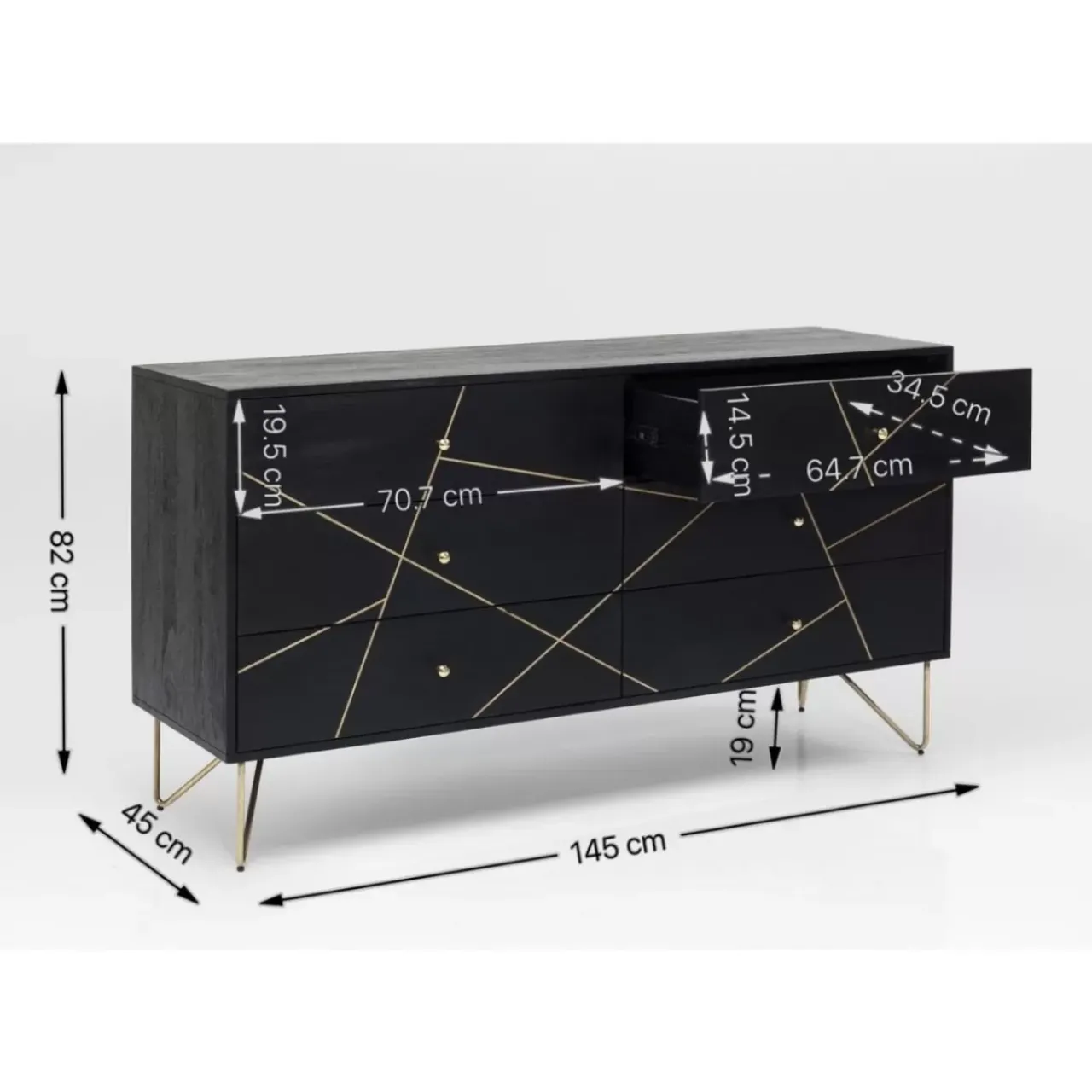 KARE Design Kommoden & Sideboards-Sideboard Gold Vein