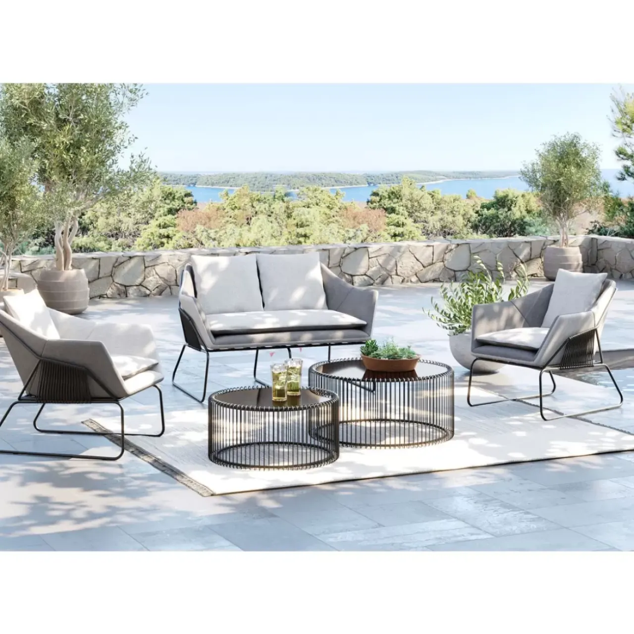 KARE Design Outdoormöbel-Sitzgruppe Bondi Beach (3/Tlg.)