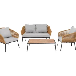 KARE Design Outdoormöbel-Sitzgruppe Elba Quattro Natur (4/Tlg.)