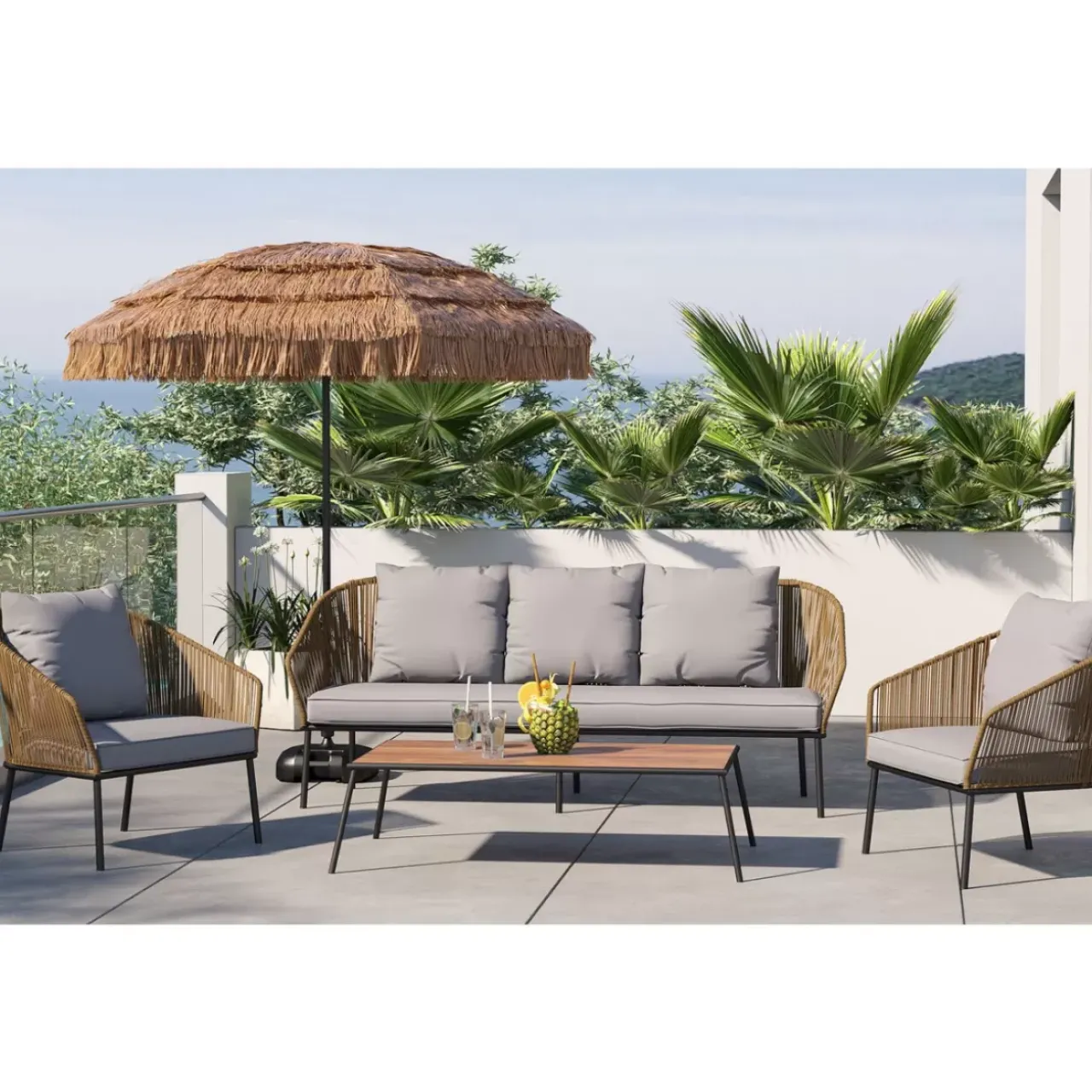 KARE Design Outdoormöbel-Sitzgruppe Elba (4-Tlg.)