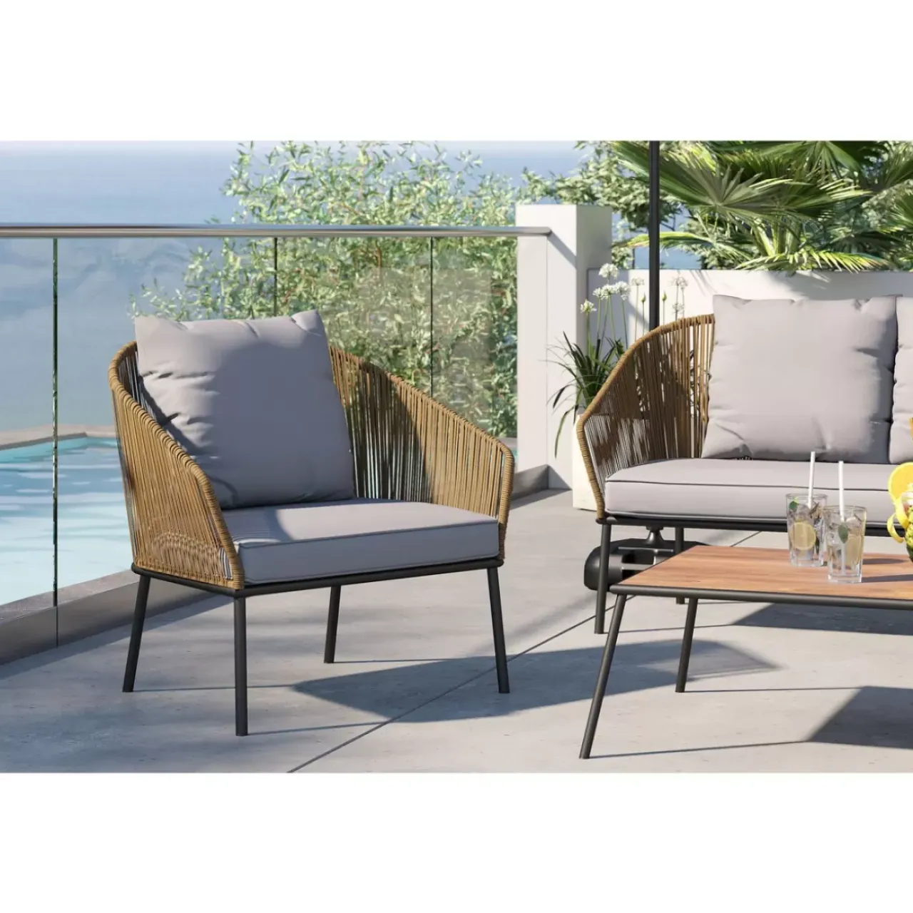 KARE Design Outdoormöbel-Sitzgruppe Elba (4-Tlg.)